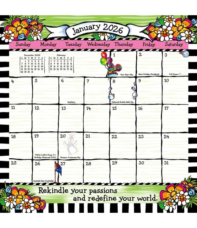 BLUE MOUNTAIN Blue Mountain Arts Live a Life Worth Loving Be the Architect of Your Own Destiny 2026 Wall Calendar