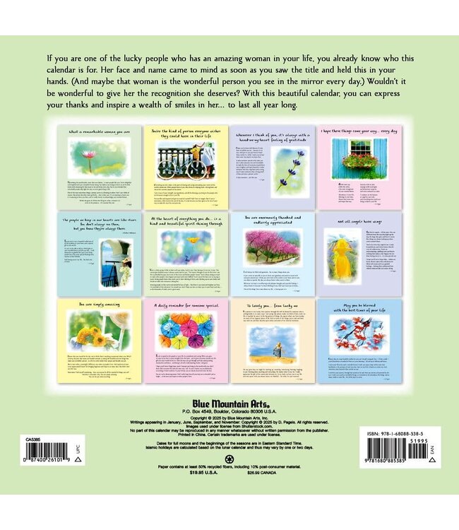 BLUE MOUNTAIN Blue Mountain Arts What a Remarkable Woman You Are 2026 Wall Calendar
