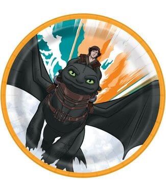 UNIQUE INDUSTRIES INC 6 3/4" How to Train Your Dragon™ Party Disposable Paper Dessert Plates – 8 Ct.
