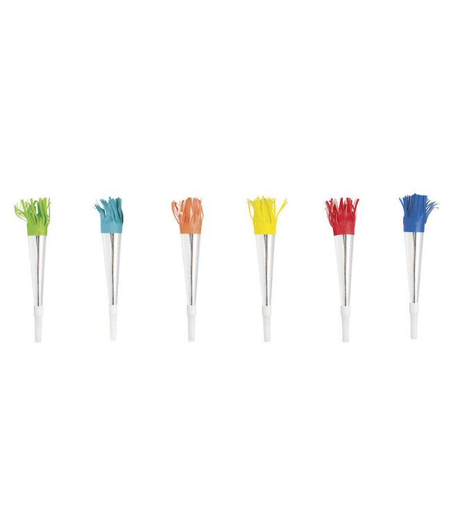 UNIQUE INDUSTRIES INC Foil Horns with Fringe, 6ct