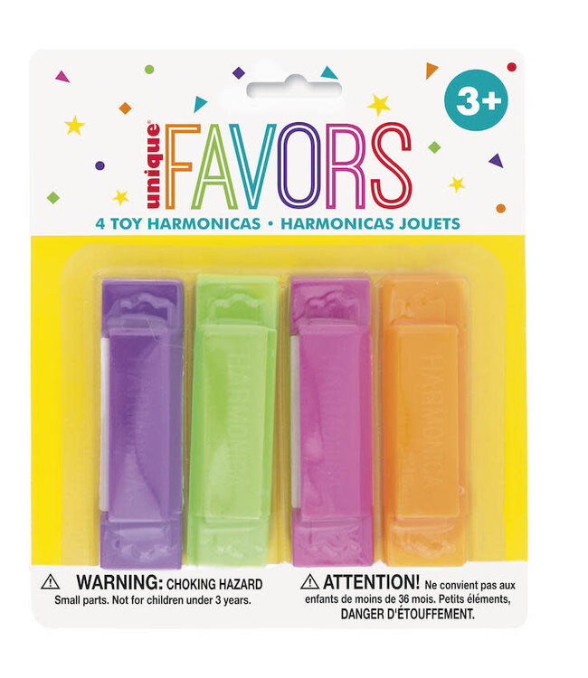 UNIQUE INDUSTRIES INC Harmonica Favors-4 Count