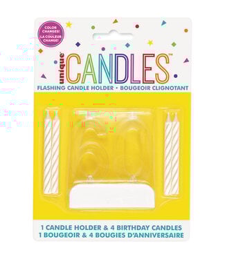 UNIQUE INDUSTRIES INC Flashing Number 60 Holder & Candles, Multicolor