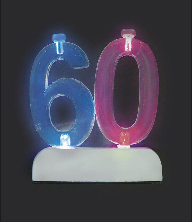 UNIQUE INDUSTRIES INC Flashing Number 60 Holder & Candles, Multicolor