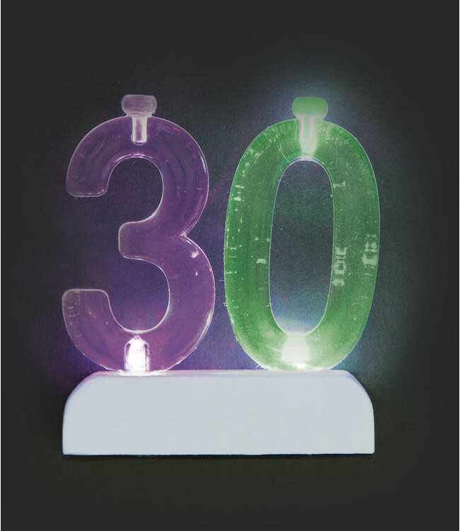 UNIQUE INDUSTRIES INC Flashing Number 30 Holder & Candles