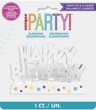 UNIQUE INDUSTRIES INC Flashing Happy Birthday Cake Decoration