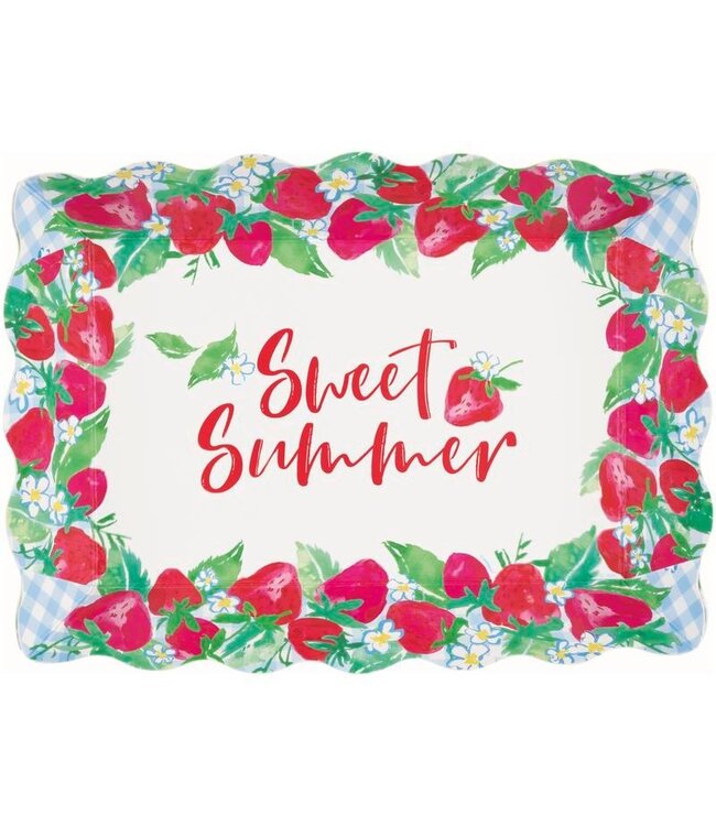 UNIQUE INDUSTRIES INC PAPERBOARD SERVING TRAY SWEET STRAWBERRY