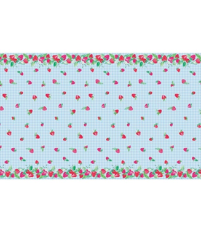 UNIQUE INDUSTRIES INC Sweet Strawberry Table Cover 54inX84in