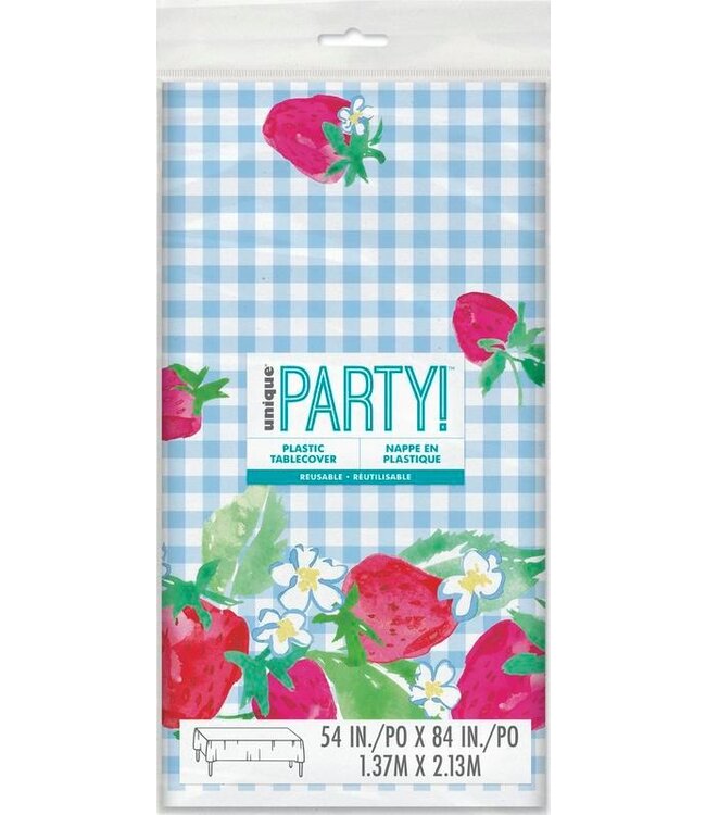 UNIQUE INDUSTRIES INC Sweet Strawberry Table Cover 54inX84in