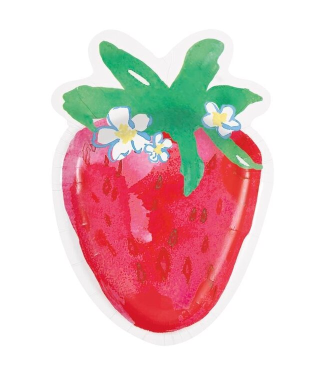 UNIQUE INDUSTRIES INC Sweet Strawberry Shaped Plates-8 Count