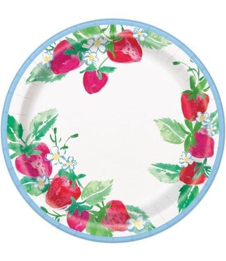 UNIQUE INDUSTRIES INC Sweet Strawberry Dinner Plates-8 Count