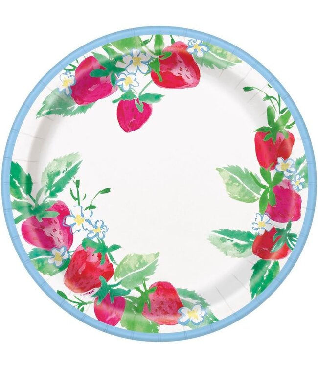 UNIQUE INDUSTRIES INC Sweet Strawberry Dinner Plates-8 Count