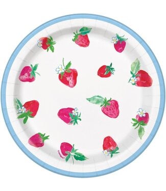 UNIQUE INDUSTRIES INC Sweet Strawberry Dessert Plates-8 Count