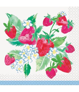 UNIQUE INDUSTRIES INC Sweet Strawberry Beverage Napkins-16 Count