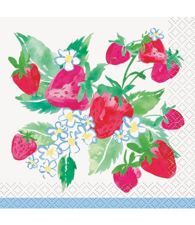 UNIQUE INDUSTRIES INC Sweet Strawberry Beverage Napkins-16 Count