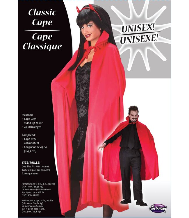 Fun World 45" Classic Polyester Red Cape