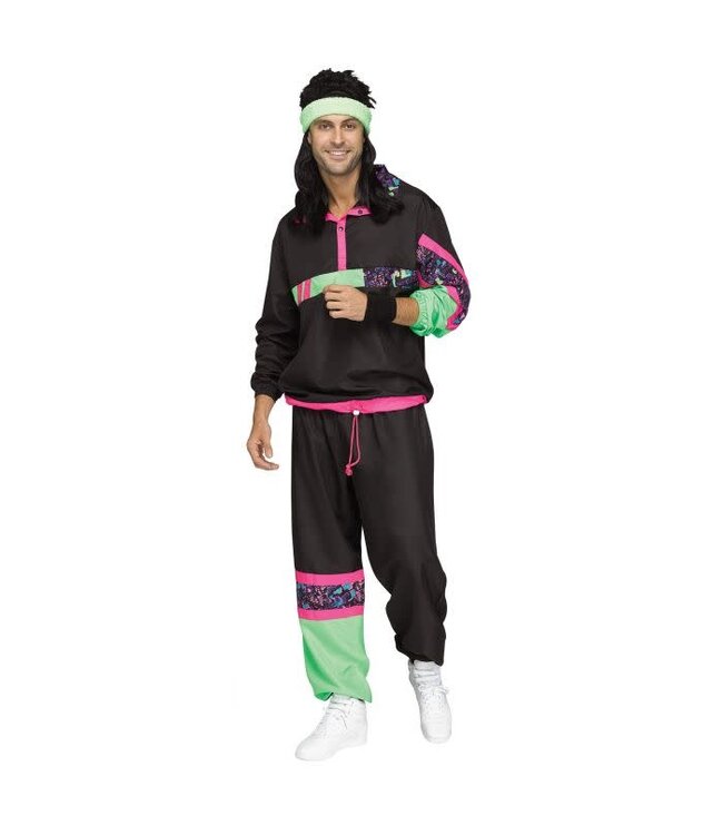 Fun World 80's Track Suit - Adult - Black