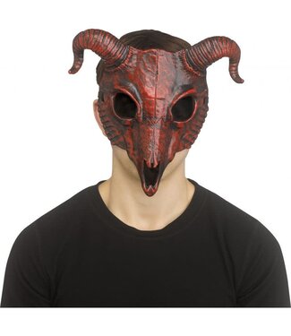 Fun World Big Horn Skull Mask Red