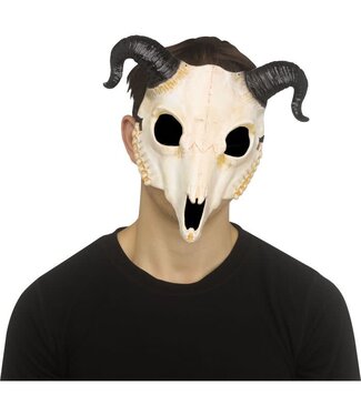 Fun World Big Horn Skull Mask Natural