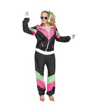 Fun World 80's Track Suit Black