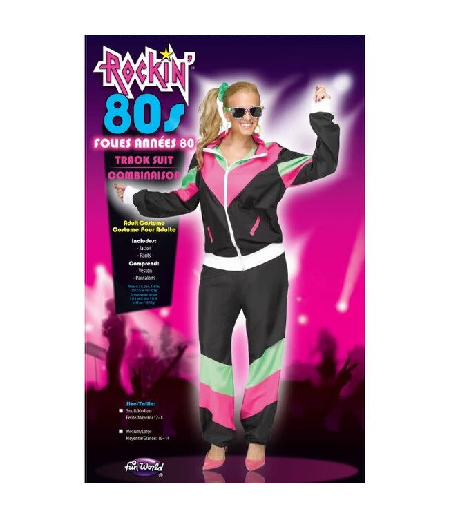 Fun World 80's Track Suit Black