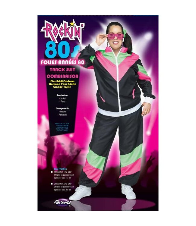 Fun World 80's Track Suit Black