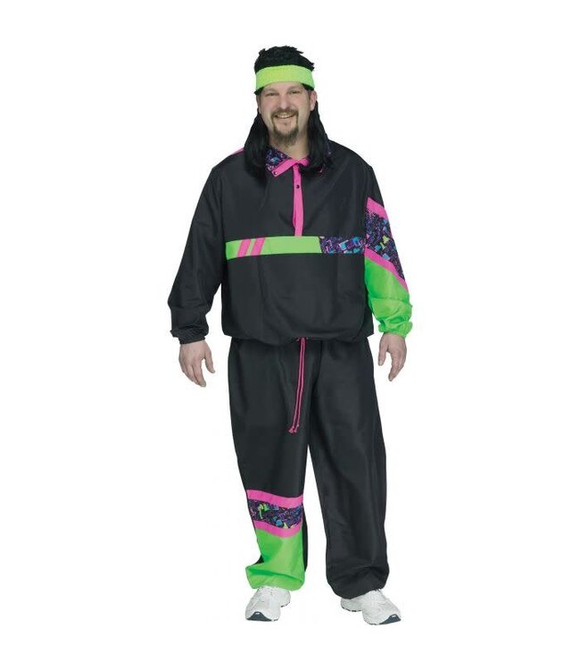 Fun World 80's Track Suit - Adult - Black