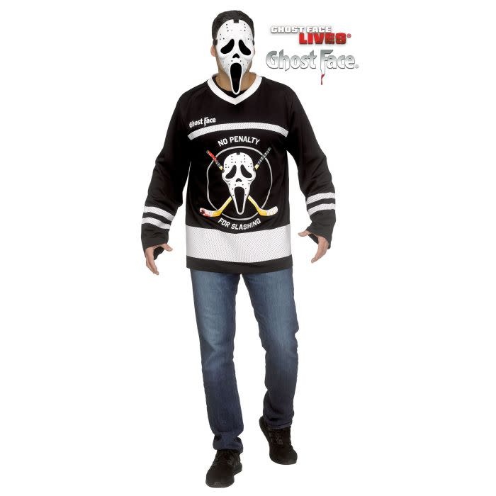 Fun World Ghost Face Deluxe Aged Mask Kostuum Accessoire, Zwart