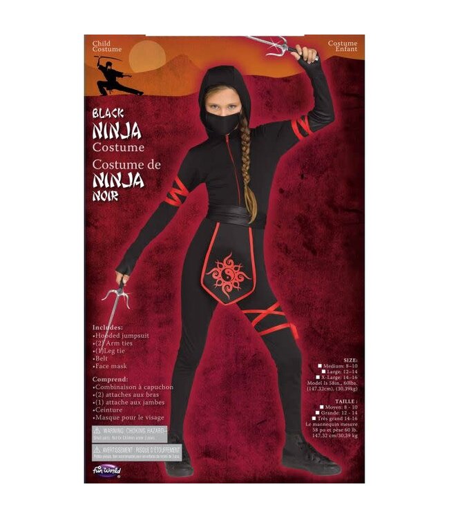 Fun World Black Ninja Child