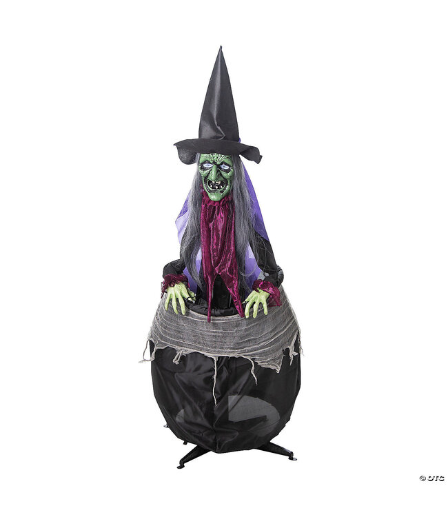 FUN EXPRESS 5FT ANIMATED WITCH W/CAULDRON