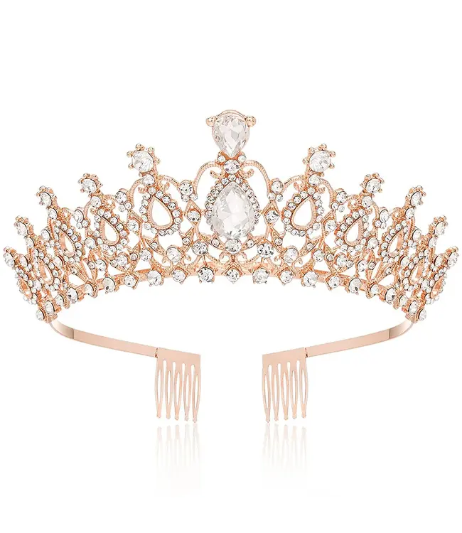 PARTY ON Crystal Tiara Rose Gold