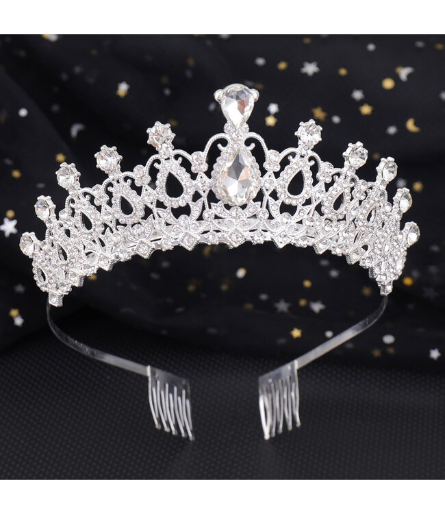 PARTY ON Crystal Tiara Silver