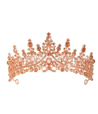 PARTY ON Rose Gold Tiara with Rose Gold Rhinestones