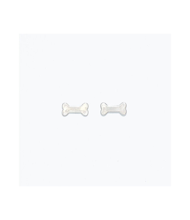 CUTIES EARRINGS SILVER DOG BONES