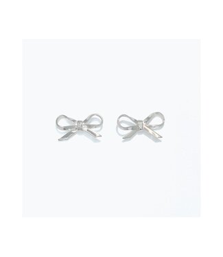 CUTIES EARRINGS BRIGHT SILVER BOWS