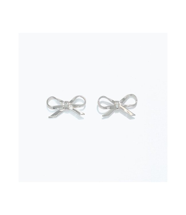 CUTIES EARRINGS BRIGHT SILVER BOWS