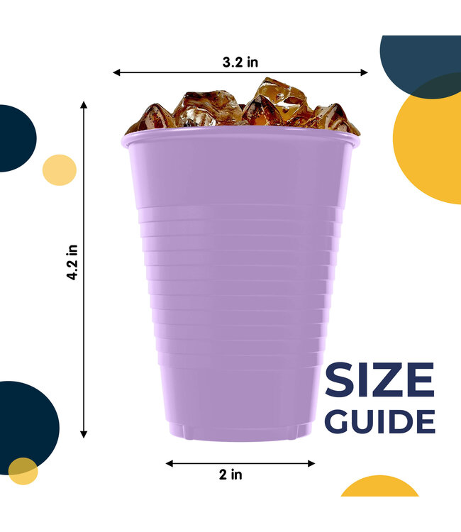 CROWN DISPLAY 50CT 12oz  PLASTIC CUPS LAVENDER