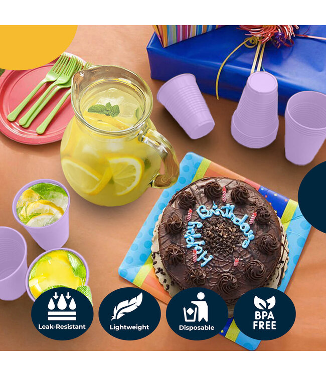 CROWN DISPLAY 50CT 12oz  PLASTIC CUPS LAVENDER