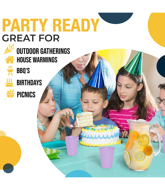 CROWN DISPLAY 50CT 12oz  PLASTIC CUPS LAVENDER