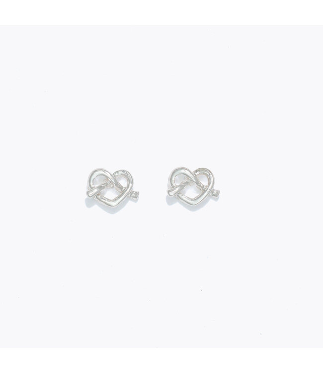CUTIES EARRINGS SILVER HEARTS WITH TWIST