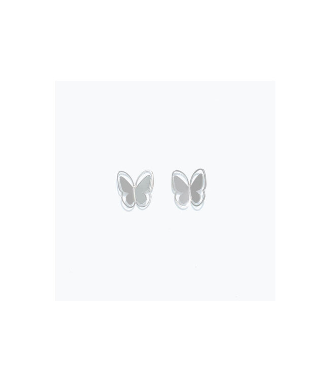 CUTIES EARRINGS SILVER CUTOUT BUTTERFLIES