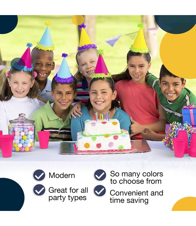 CROWN DISPLAY 50CT 12oz  PLASTIC CUPS CERISE