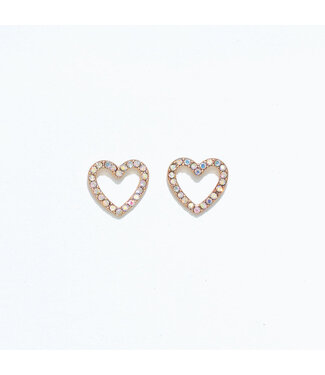 CUTIES EARRINGS CRYSTAL HEARTS IN GOLD