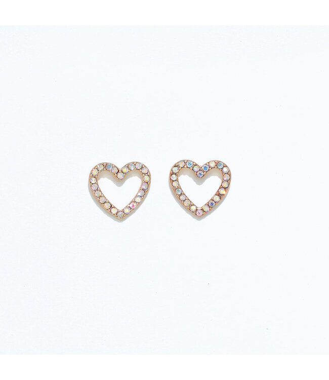 CUTIES EARRINGS CRYSTAL HEARTS IN GOLD