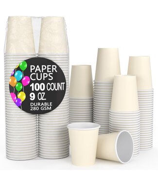 CROWN DISPLAY Ivory 9oz Paper Cups - 100ct