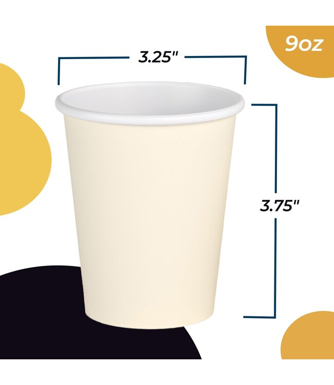 CROWN DISPLAY 100CT 9oz  PAPER CUPS IVORY