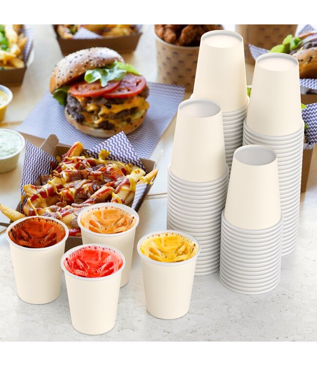 CROWN DISPLAY 100CT 9oz  PAPER CUPS IVORY