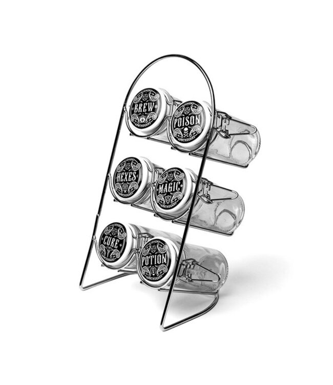 ALCHEMY OF ENGLAND SPICE JARS WITH RACK MAGIC