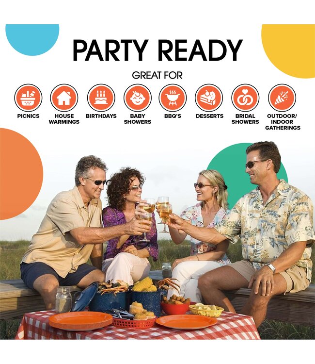 CROWN DISPLAY 50CT 9in PAPER PLATES ORANGE