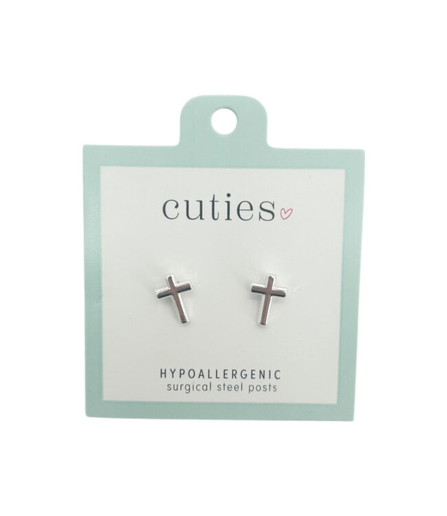 CUTIES EARRINGS GOLD CLOVERS W CRYSTALS