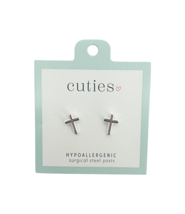 CUTIES EARRINGS GOLD CLOVERS W CRYSTALS